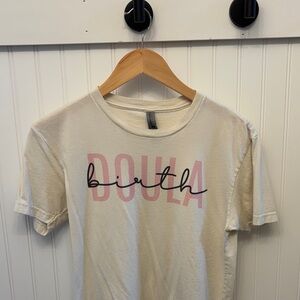 Cream 'Birth Doula' Graphic T-Shirt